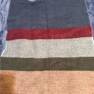 Primark Multicolor Striped Scarf - Blue, Red, Gray, Brown